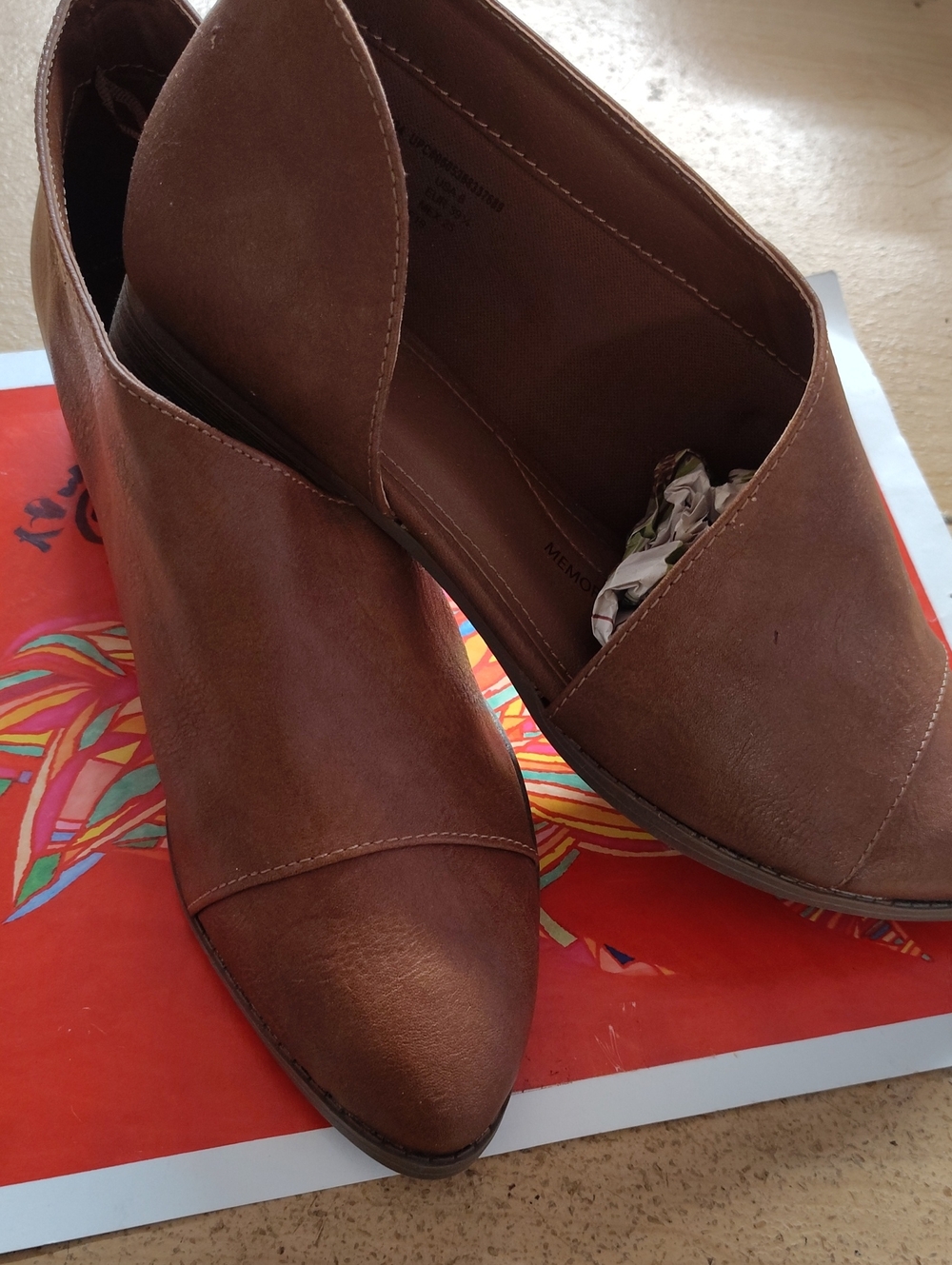 Time and Tru Brown Pointed Toe Slip-On Flats